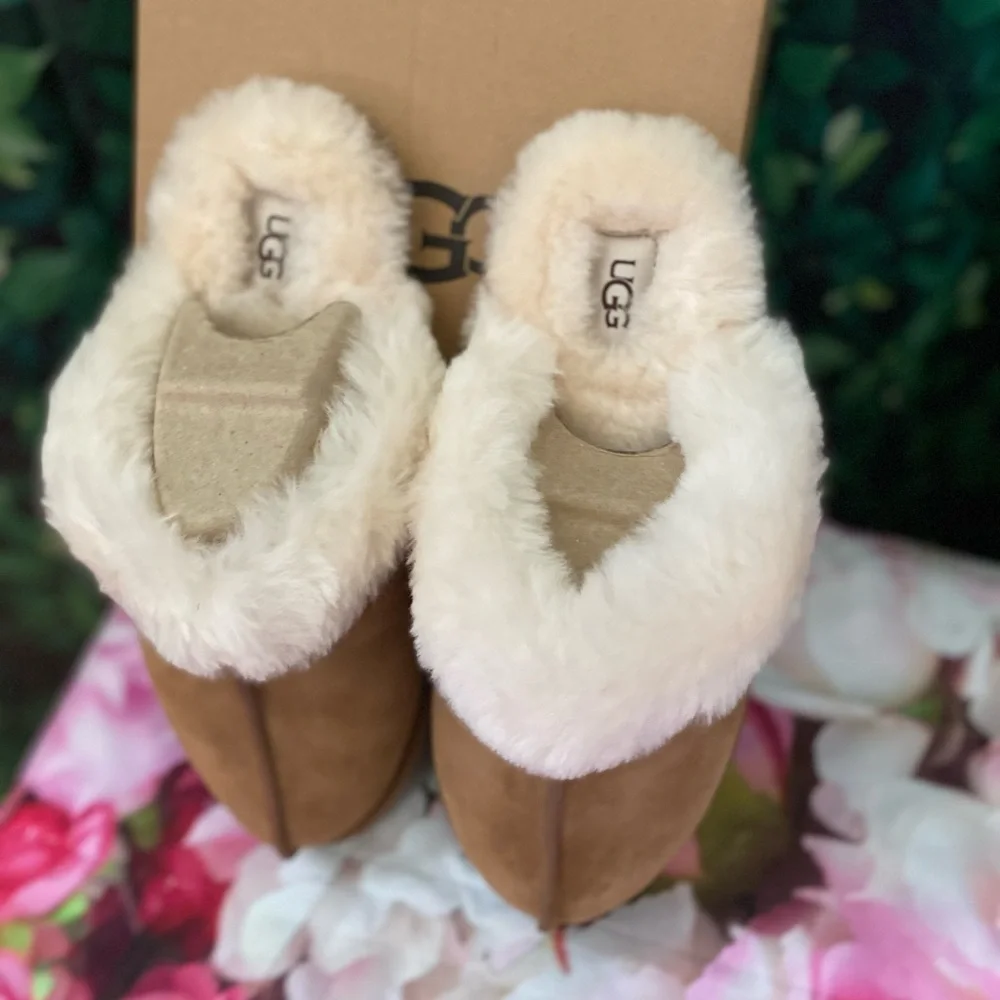 BNIB UGG Scuffette slippers tan sz5  suede authentic - Picture 5 of 7